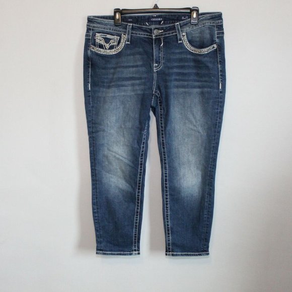 VIGOSS Capri Heritage Fit Jeans Thick Stitch Women's Size 16 H12054 - Picture 7 of 12
